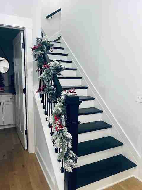 Staircase in a modern traditional home in North Georgia.