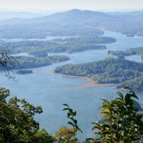 View of Lake Chatuge in North Georgia. Build a Custom Home in North Georgia and get this beautiful view!